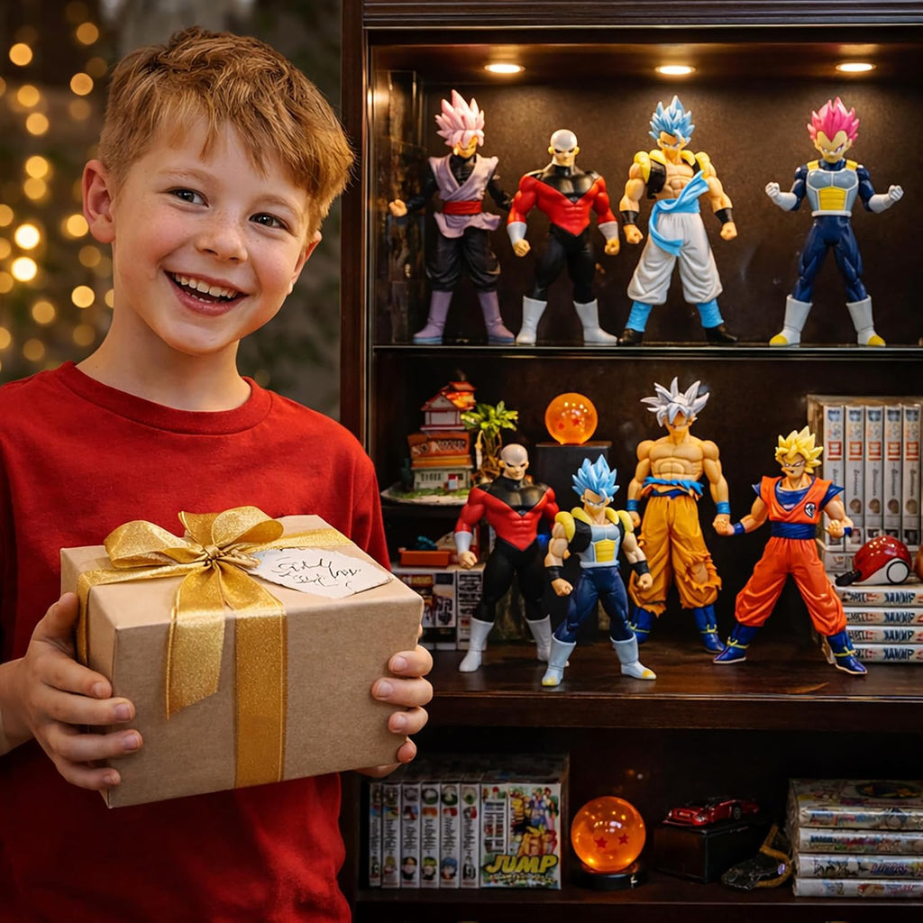 Anime Super Hero Action Figures Set, Collectible Warrior Figurines, 7.8Inch Energy Style Character Models for Display, Party Favors & Gift Collection (6PCS)