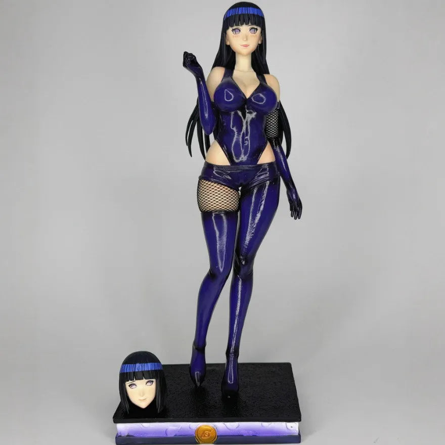 Jiaoying Hinata Naruto Anime Pretty Girl Double Headed Carving Convertible Statue Handmade Model Ornament