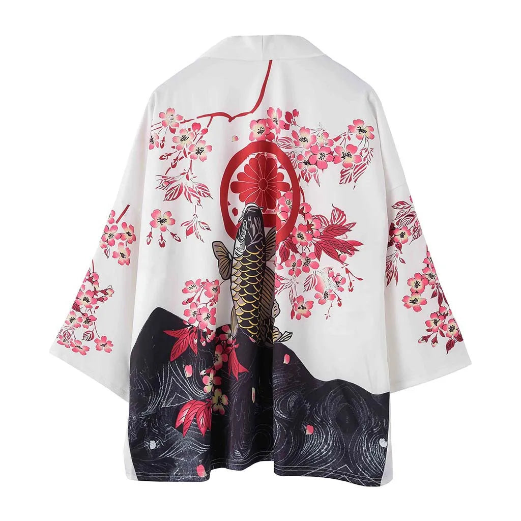Bebovizi Summer Beauty Samurai Traditional Kimono Japanese Anime Clothes Cardigan Cosplay Men Women Yukata Female Shirt Blouse