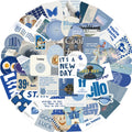 57Pcs Blue Stickers Aesthetic Waterproof Laptop Stickers Decals Water Bottle Laptop Computer Skateboard