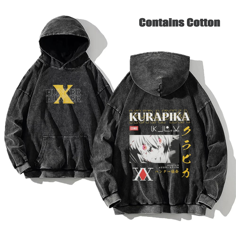 Hunter X Hunter Washed Hoodies Manga Printed Hoodie
