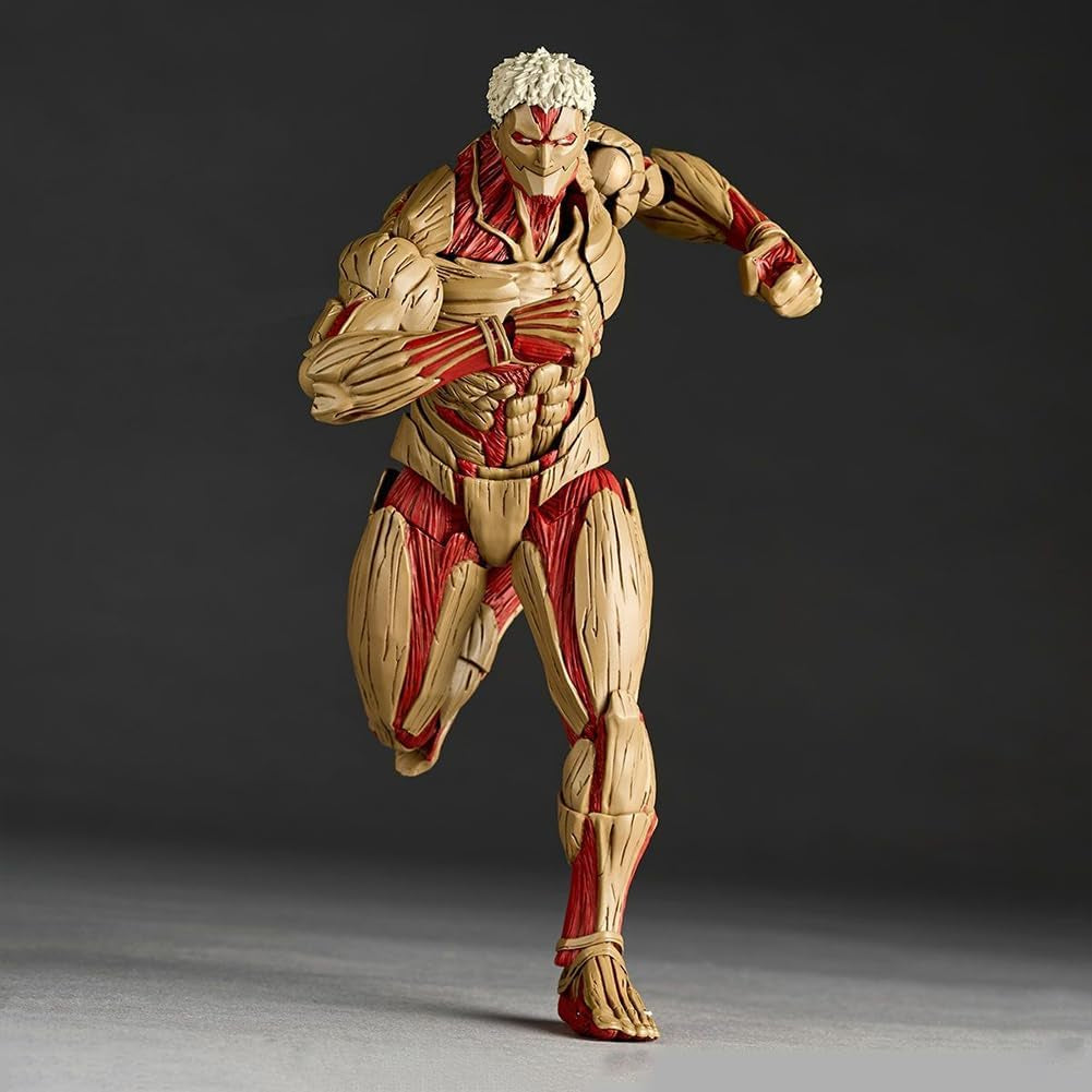 Reiner Braun Action Figure Movable Joints Anime Figures Statue with Interchangeable Accessories Fighting Titan Form Eren Jaeger Figurine Collectible 6.7IN