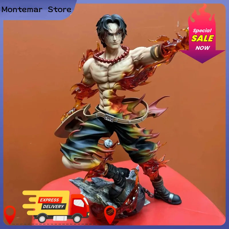 One Piece Flower Ace Flame Smile Figure Collectible Toy Desktop Decoration Unisex Holiday Gift Anime Themed Collectibles