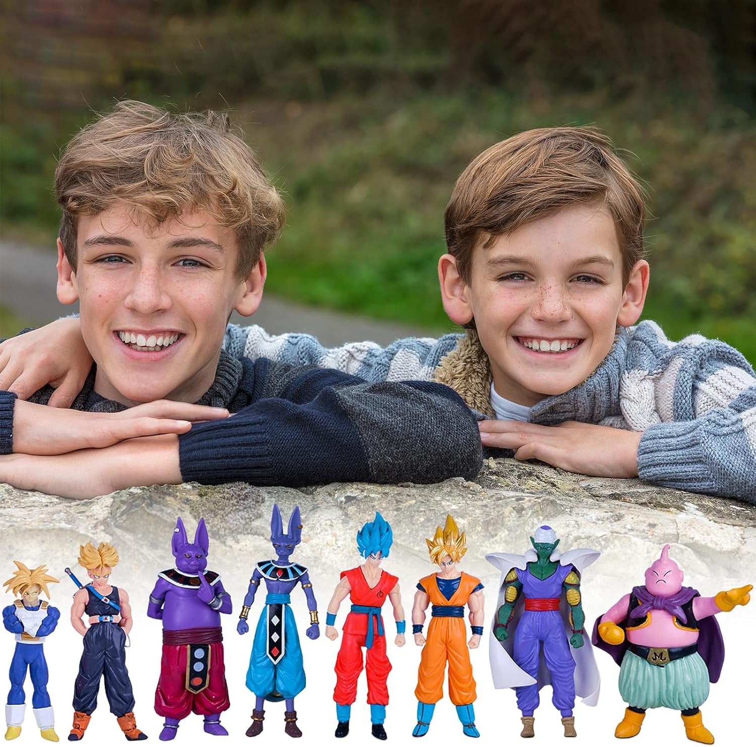 Anime Super Hero Action Figures Set, Collectible Warrior Figurines, 7.8Inch Energy Style Character Models for Display, Party Favors & Gift Collection (8PCS)