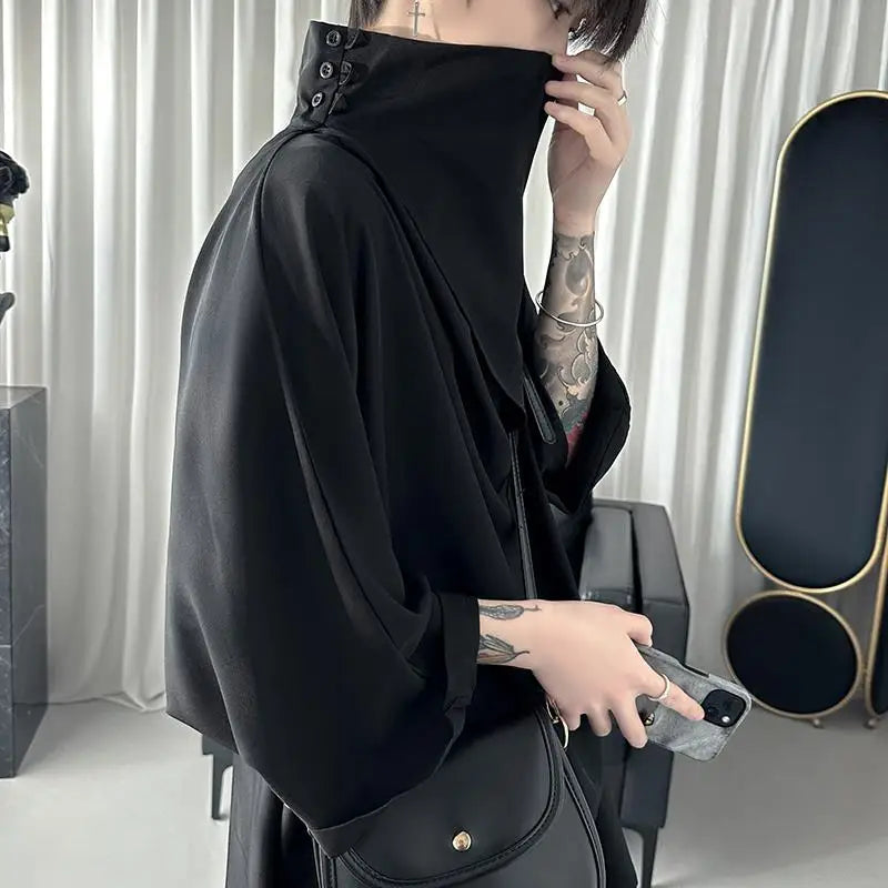 Y2K Black Harajuku Techwear Men'S Clothing Stylish Gothic Punk Hip Hop Streetwear Creative Men'S T Shirts Japanese Anime Clothes