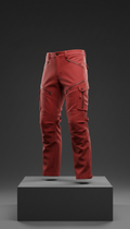 Cargo pants in canyon red technical fabric