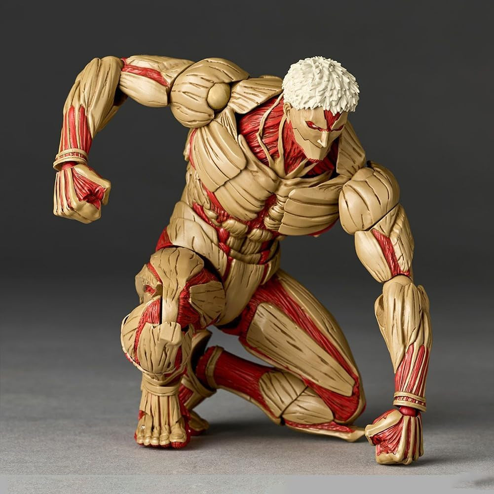 Reiner Braun Action Figure Movable Joints Anime Figures Statue with Interchangeable Accessories Fighting Titan Form Eren Jaeger Figurine Collectible 6.7IN