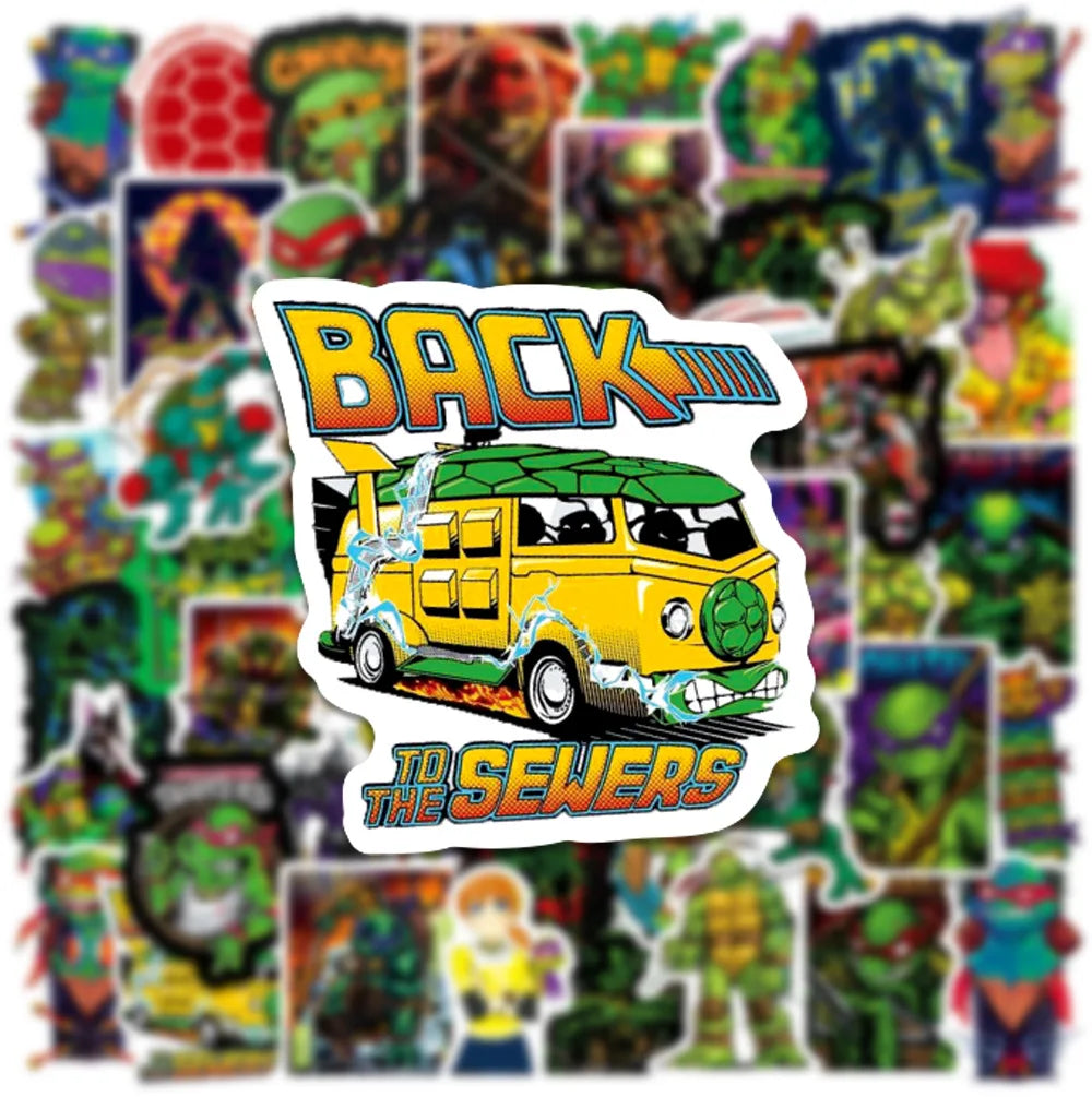 50Pcs Teenage Mutant Ninja Turtles Stickers April O'Neill&Additional Voices Stickers Phone Case Water Bottle Stickers