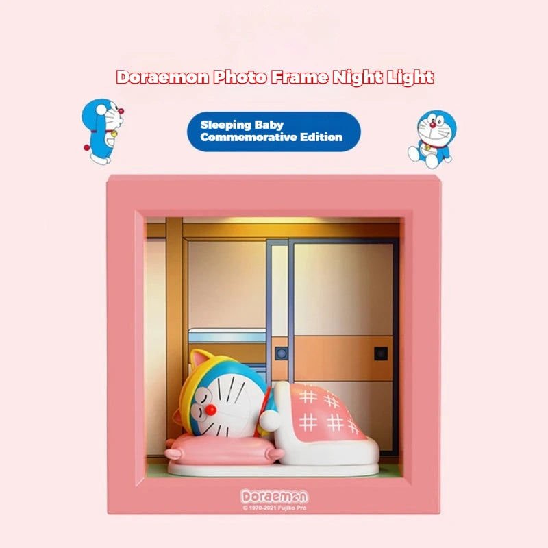 Authentic Doraemon Desktop Photo Frame Atmosphere Night Light Lamptoy Figure Officially Licensed Anime Themed Accessory