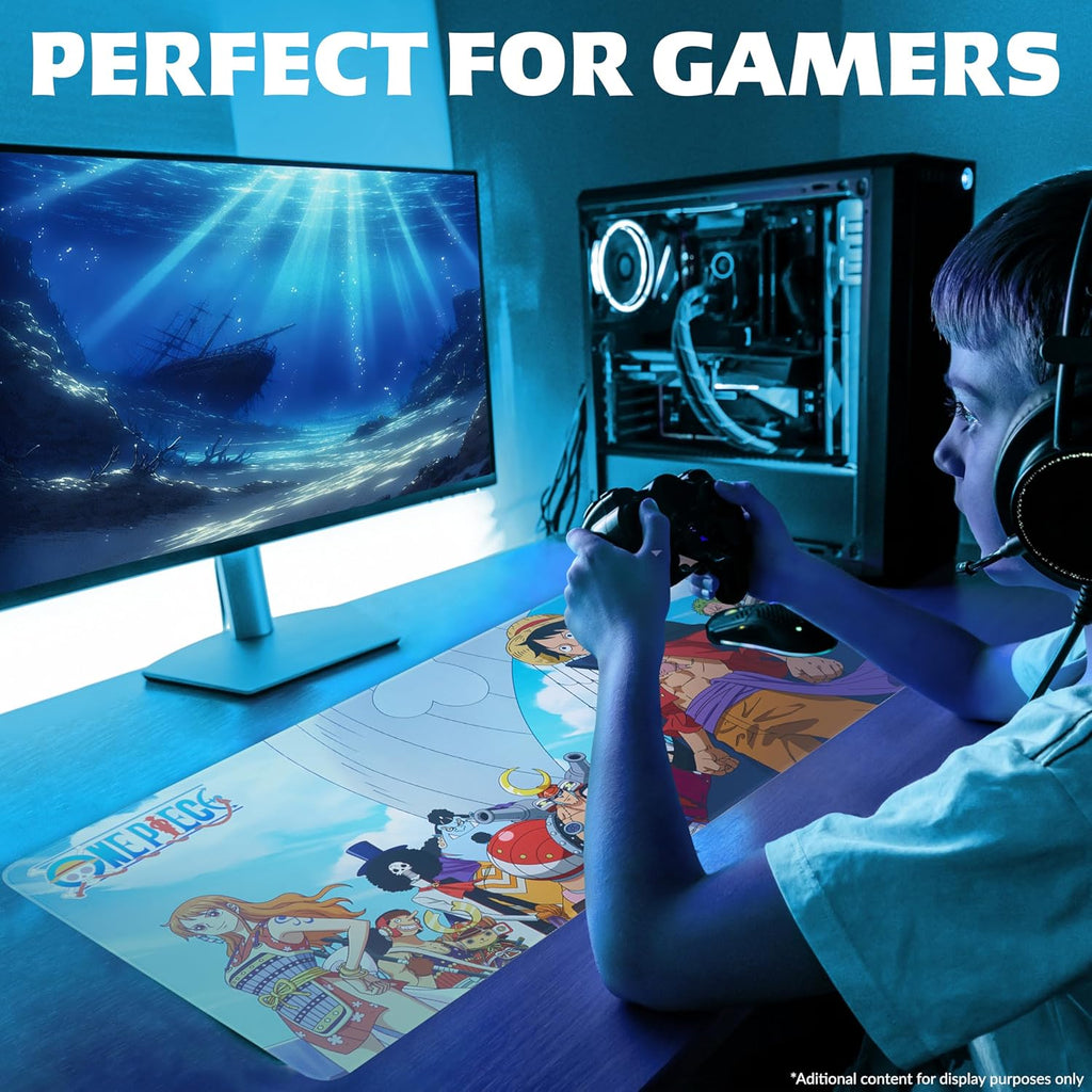 Gaming Desk Mat for Teens, Adults, 31.5 X 13.8” Non-Slip Surface, Anime Mouse Pad, Desk Decor, Gaming Mousepad, Gifts for Gamers (Multi )