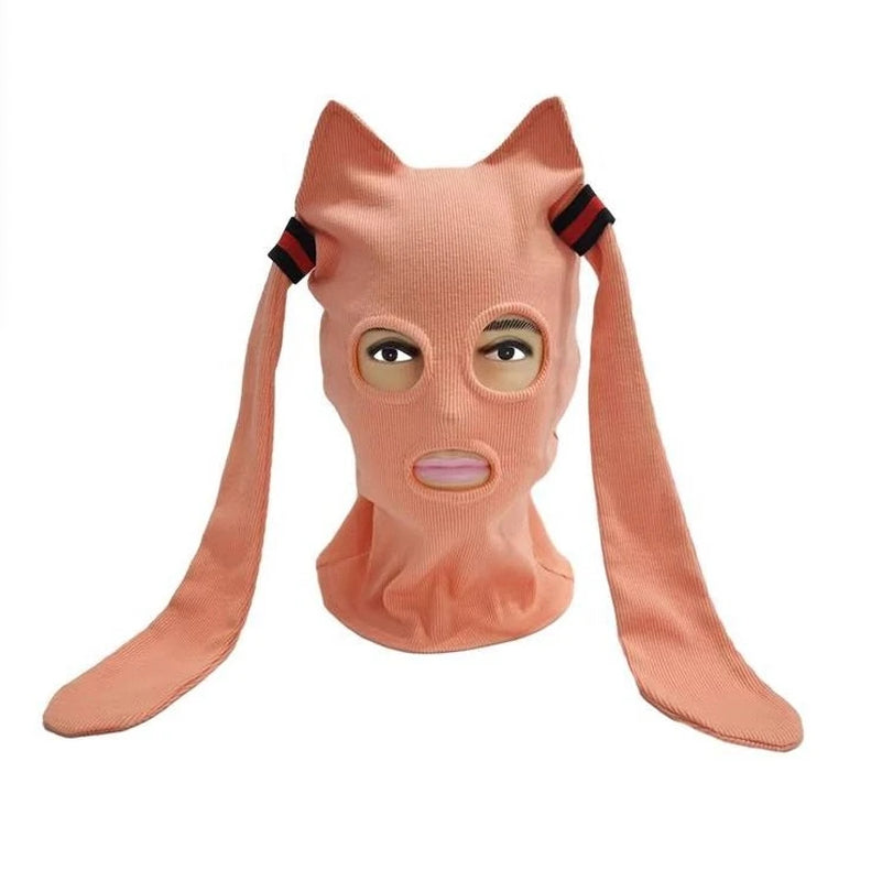 Hatsune Miku Balaclava Mask Anime-Themed Hood Soft Breathable Fabric for Cosplay Street Fashion Conventions