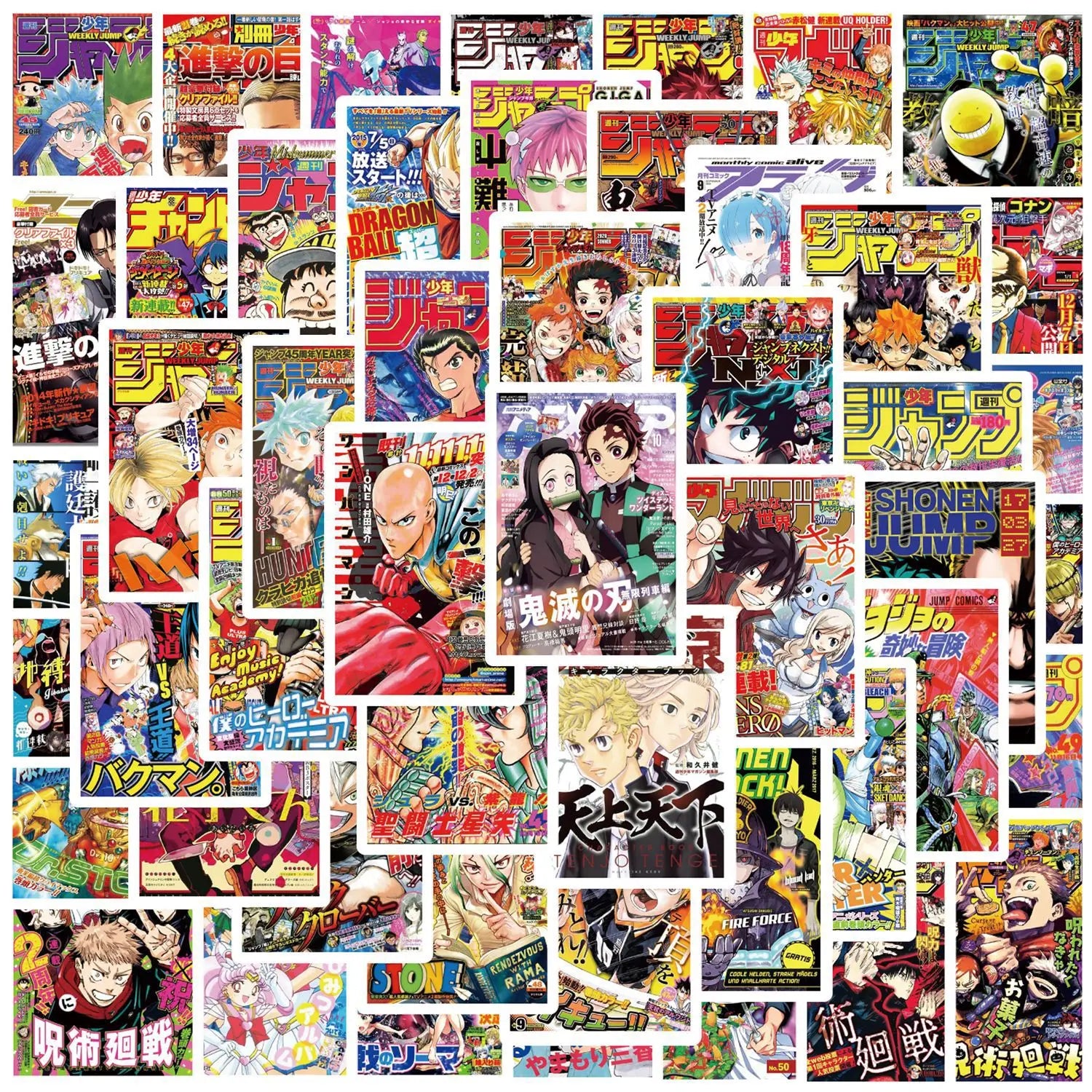50Pcs Anime Poster Stickers Mixed Sticker Pack Cute Laptop Skin Waterproof Phone Case Guitar Skateboard Decorative Stickers