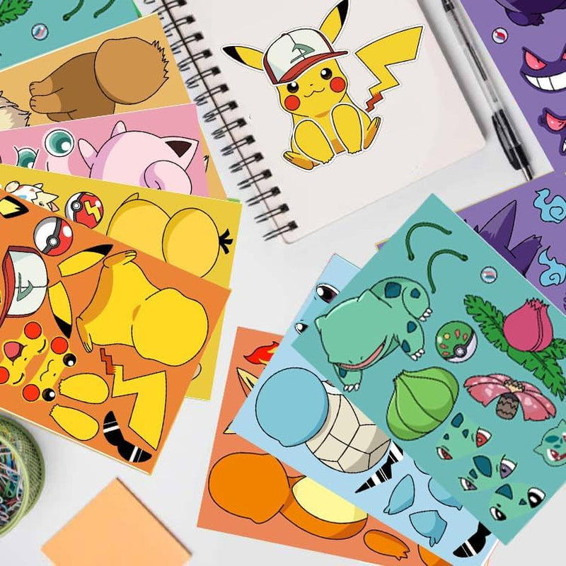 24 Sheets Monster Stickers for Teens,Make a Face Sticker,Vinyl Waterproof Toys Stickers for Journaling, Scrapbook,Water Bottle Laptop Computer,Art Craft Supplies (BKM)