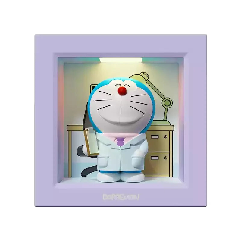 Authentic Doraemon Desktop Photo Frame Atmosphere Night Light Lamptoy Figure Officially Licensed Anime Themed Accessory