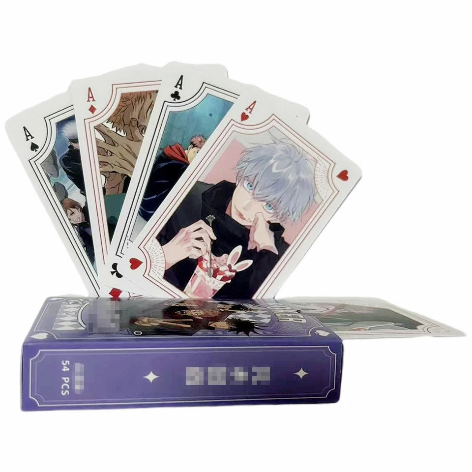 Jujutsu Kaisen Playing Poker Cards Board Games Anime Itadori Yuji Child Kids Toys Children Toy Deck Card Game Set Megumi Satoru