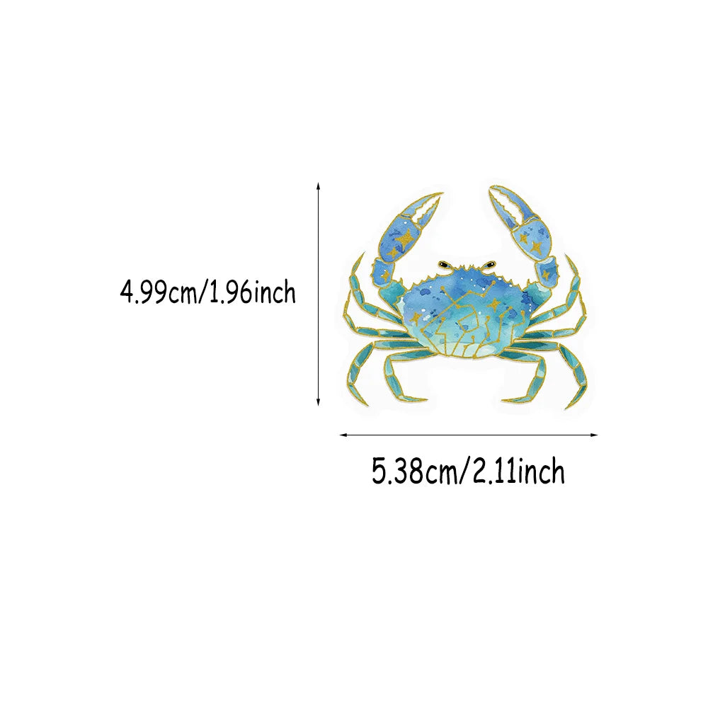 50PCS Golden Marine Life Cartoon Creative Stickers DIY Handmade Materials Phone Case Laptop Luggage Stickers