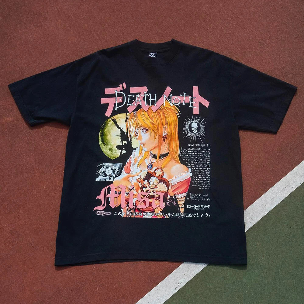 Death Note Anime Misa Amane Streetwear Short Sleeve T-Shirt Anime Clothes Oversized T Shirt Men Clothing Graphic T Shirts Tops