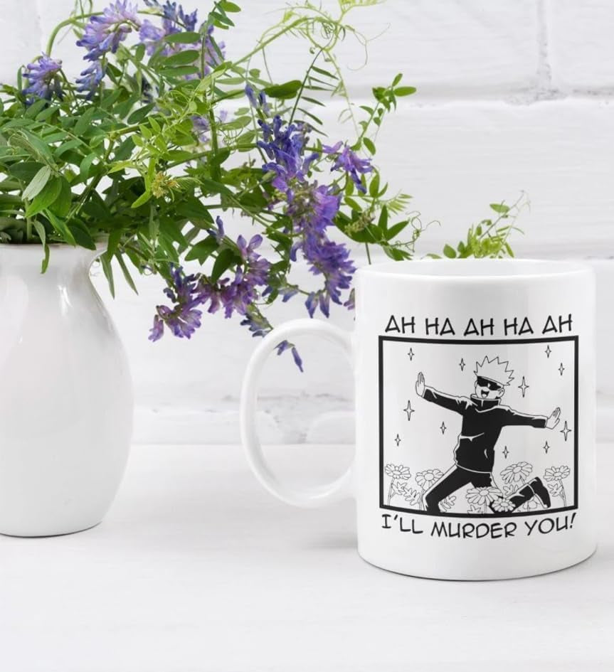 12 Oz Ceramic Mug Anime Cup Gojo Satoru Coffee for Anime Lovers Office Home Manga Gifts Accessories Hot and Cold Drinks Funny Manga Panel Character Design Gift for Him Her (Gojo Cute)
