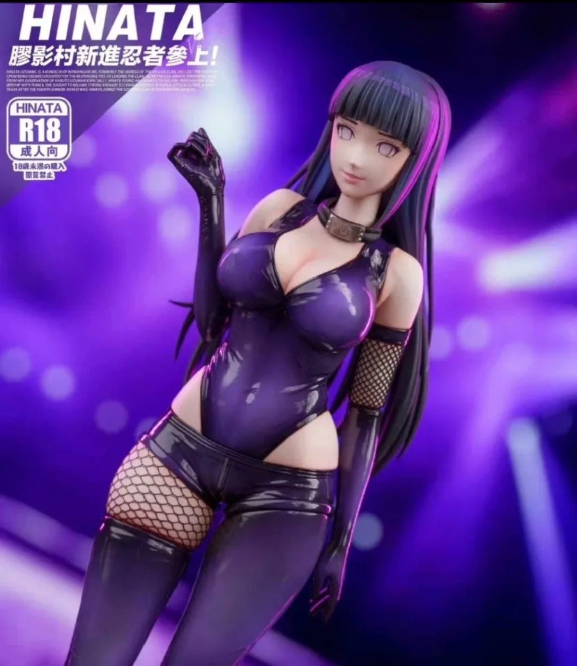 Jiaoying Hinata Naruto Anime Pretty Girl Double Headed Carving Convertible Statue Handmade Model Ornament