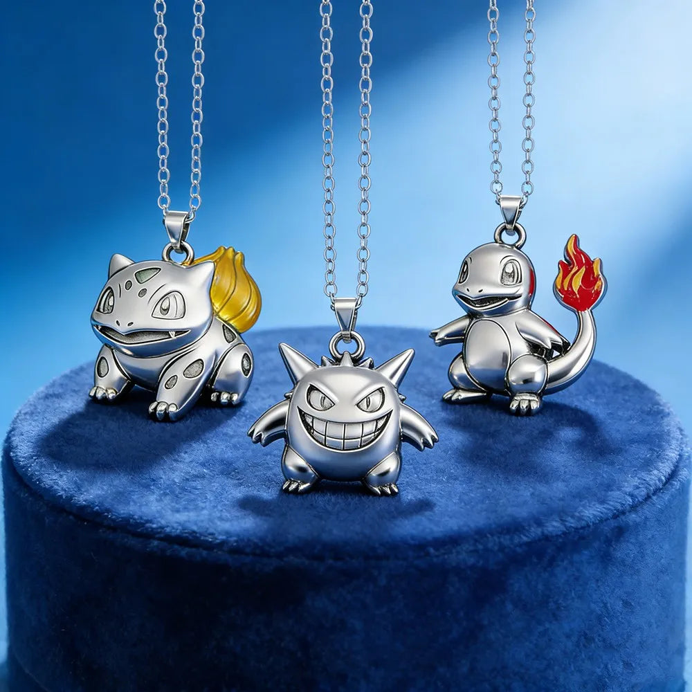 New Popular Anime Monster Bulbasaur, Charmander, Gengar Alloy Pendant Necklace