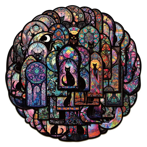 10/30/50Pcs Dark Gothic Black Cat Cartoon Stickers Aesthetic Graffiti Sticker Phone Suitcase Laptop Cool Tarot Waterproof Decals
