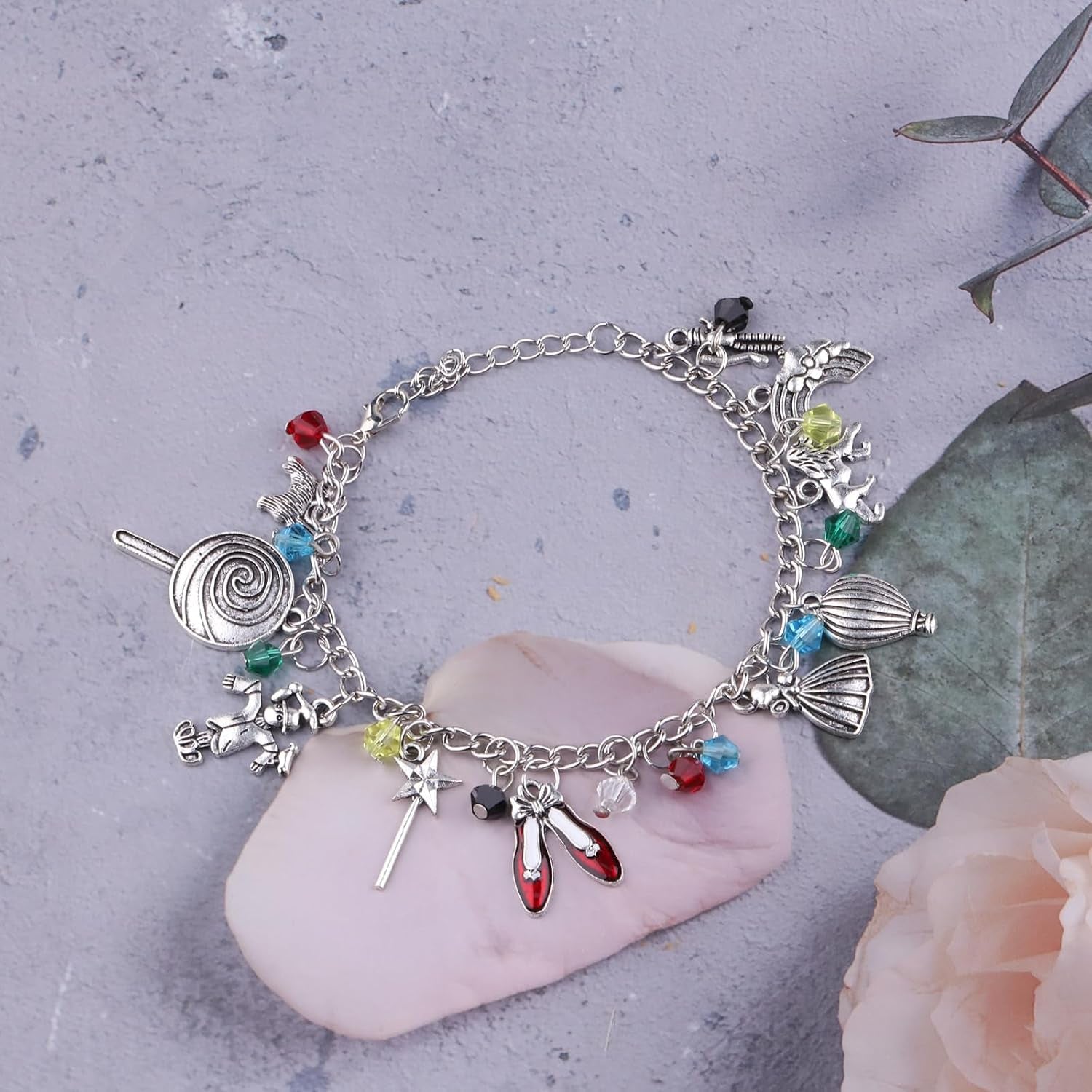 Princess Charm Bracelet Red Themed Inspired Jewelry Movie Character Gifts for Movie Lover Anime Gifts Cosplay Jewelry