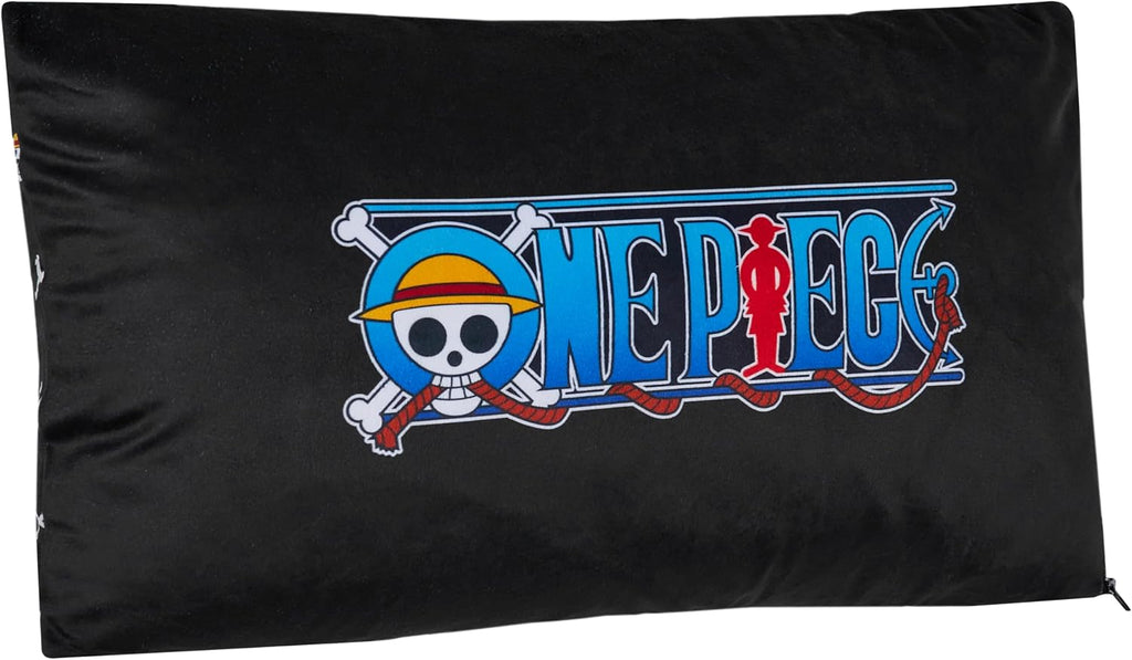 2-Pc Cushion Cover Set, Pillow Covers for Bed, Couch, Rectangular 20X12 In, Square 14 X14 In, Luffy Straw Hat Anime Gifts for Boys