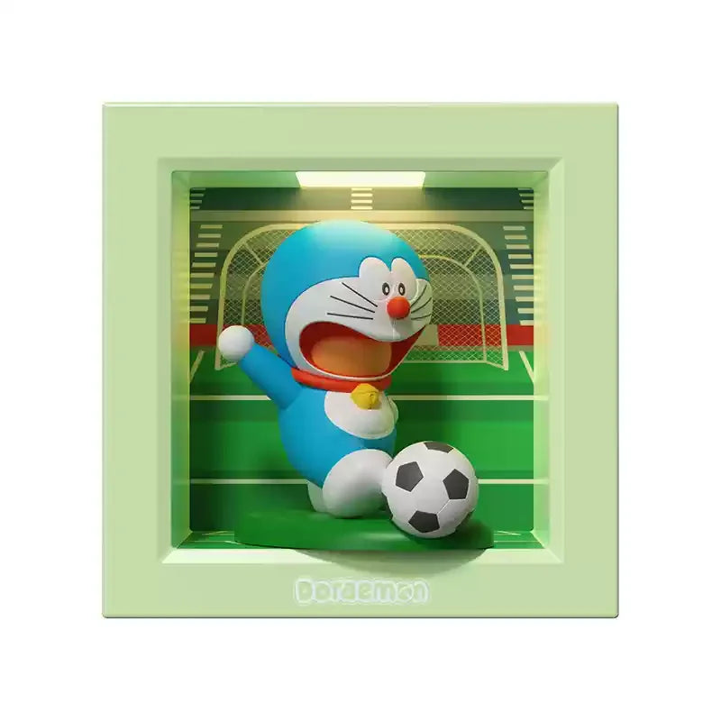 Authentic Doraemon Desktop Photo Frame Atmosphere Night Light Lamptoy Figure Officially Licensed Anime Themed Accessory